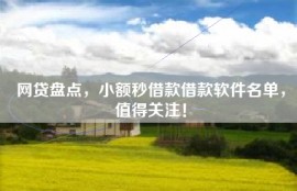 网贷盘点，小额秒借款借款软件名单，值得关注！