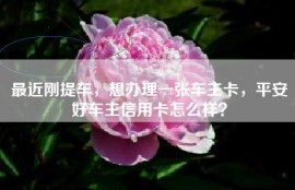 最近刚提车，想办理一张车主卡，平安好车主信用卡怎么样？