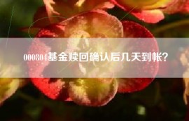 000804基金赎回确认后几天到帐？