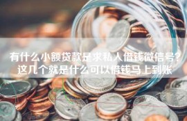 有什么小额贷款是求私人借钱微信号？这几个就是什么可以借钱马上到账