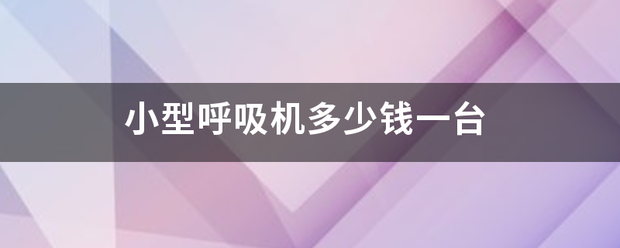 小型呼吸机多少钱一台