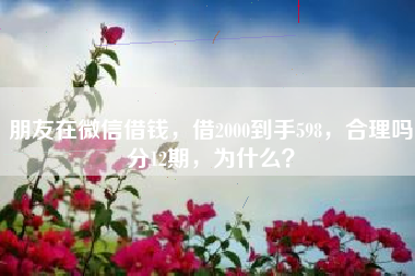 朋友在微信借钱，借2000到手598，合理吗分12期，为什么？