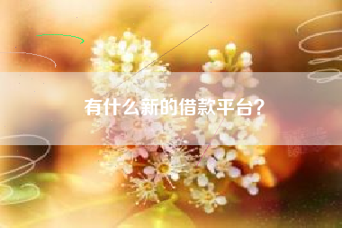 有什么新的借款平台？