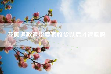 花呗退款退货卖家收货以后才退款吗