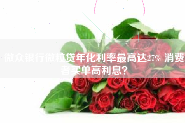 微众银行微粒贷年化利率最高达27% 消费者买单高利息？