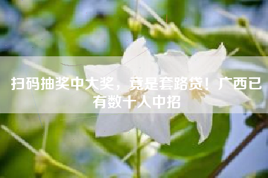 扫码抽奖中大奖，竟是套路贷！广西已有数十人中招