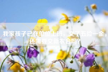 我家孩子已在单位上班，交了五险一金，还需要交新农合吗？