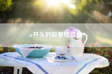 st开头的股票啥意思?