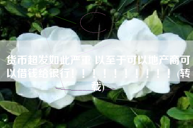 货币超发如此严重 以至于可以地产商可以借钱给银行！！！！！！！！！！(转载)