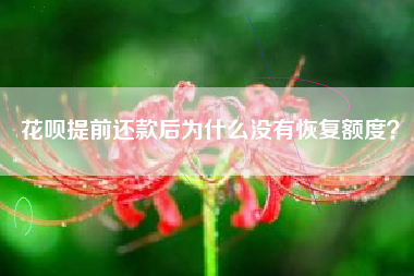 花呗提前还款后为什么没有恢复额度？