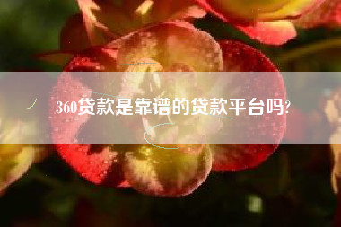 360贷款是靠谱的贷款平台吗?