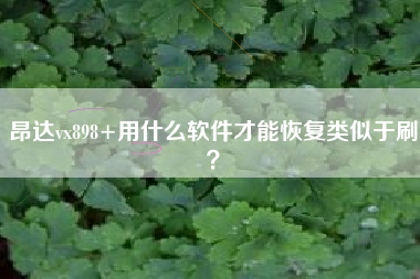 昂达vx898+用什么软件才能恢复类似于刷？