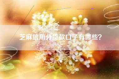 芝麻信用分贷款口子有哪些？