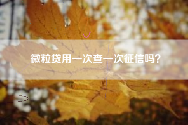 微粒贷用一次查一次征信吗？