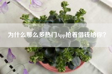 为什么那么多热门App抢着借钱给你？