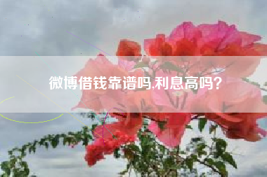 微博借钱靠谱吗,利息高吗？