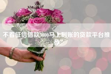 不看征信借款5000马上到账的贷款平台推荐