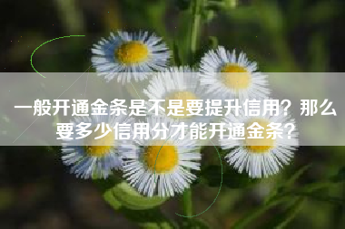 一般开通金条是不是要提升信用？那么要多少信用分才能开通金条？
