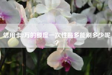 信用卡2万的额度一次性最多能刷多少呢？