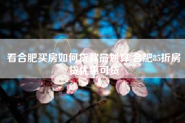 看合肥买房如何贷款最划算 合肥85折房贷优惠可贷