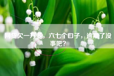 网贷欠一万多，六七个口子，逾期了没事吧？