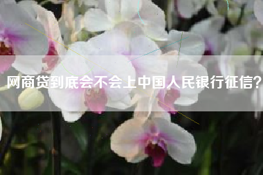 网商贷到底会不会上中国人民银行征信？