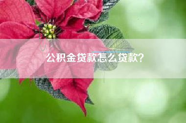 公积金贷款怎么贷款？