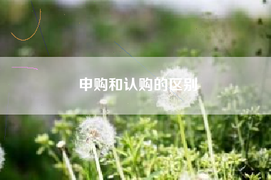 申购和认购的区别