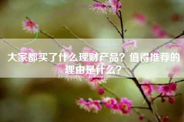 大家都买了什么理财产品？值得推荐的理由是什么？