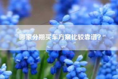 哪家分期买车方案比较靠谱？