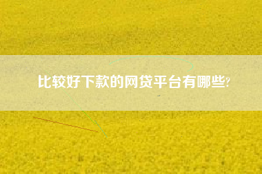 比较好下款的网贷平台有哪些?