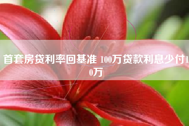 首套房贷利率回基准 100万贷款利息少付10万