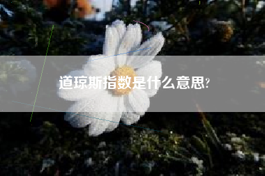 道琼斯指数是什么意思?
