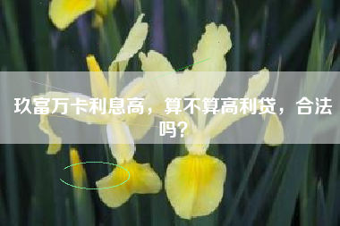 玖富万卡利息高，算不算高利贷，合法吗？