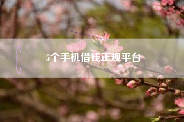 5个手机借钱正规平台