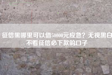征信黑哪里可以借50000元应急？无视黑白不看征信必下款的口子