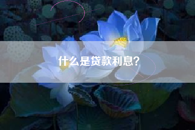 什么是贷款利息？