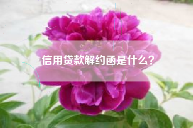 信用贷款解约函是什么？