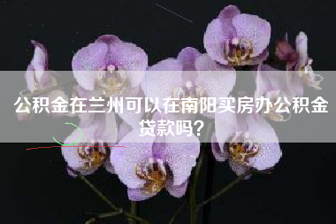 公积金在兰州可以在南阳买房办公积金贷款吗？
