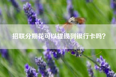 招联分期花可以提现到银行卡吗？