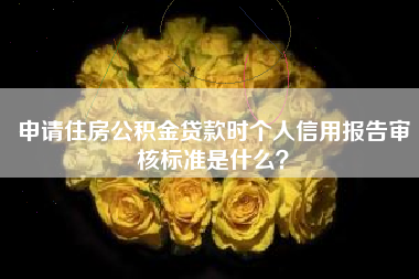 申请住房公积金贷款时个人信用报告审核标准是什么？