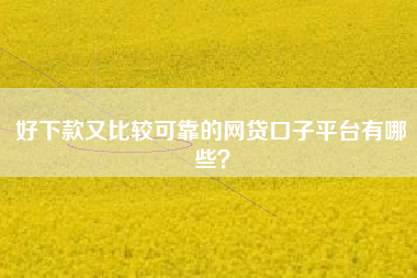 好下款又比较可靠的网贷口子平台有哪些？