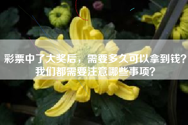 彩票中了大奖后，需要多久可以拿到钱？我们都需要注意哪些事项？