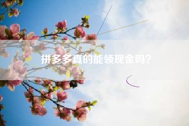 拼多多真的能领现金吗？