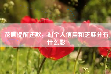 花呗提前还款，对个人信用和芝麻分有什么影