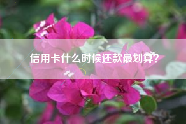 信用卡什么时候还款最划算？