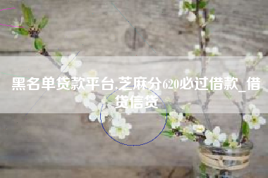 黑名单贷款平台,芝麻分620必过借款_借贷信贷