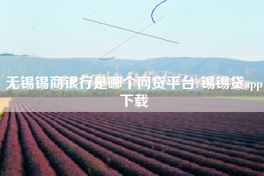 无锡锡商银行是哪个网贷平台?锡锡贷app下载