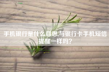 手机银行是什么意思,与银行卡手机短信提醒一样吗？