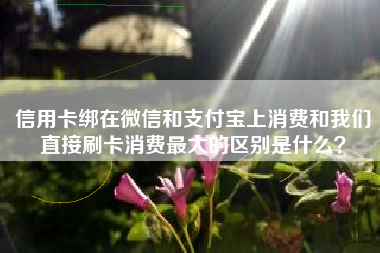 信用卡绑在微信和支付宝上消费和我们直接刷卡消费最大的区别是什么？